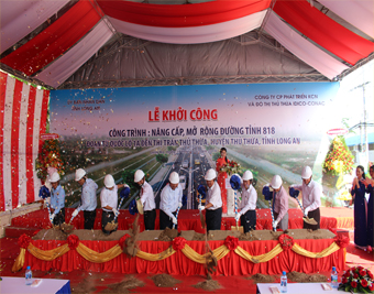 IDICO-CONAC tham dự lễ khởi công Công trình nâng cấp, mở rộng đường Tỉnh 818 đoạn từ quốc lộ 1A đến thị trấn Thủ Thừa, huyện Thủ Thừa, tỉnh Long An