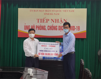 Liên danh IDICO-CONAC và AHCV đóng góp, ủng hộ phòng chống dịch Covid 19 tại tỉnh Hà Nam